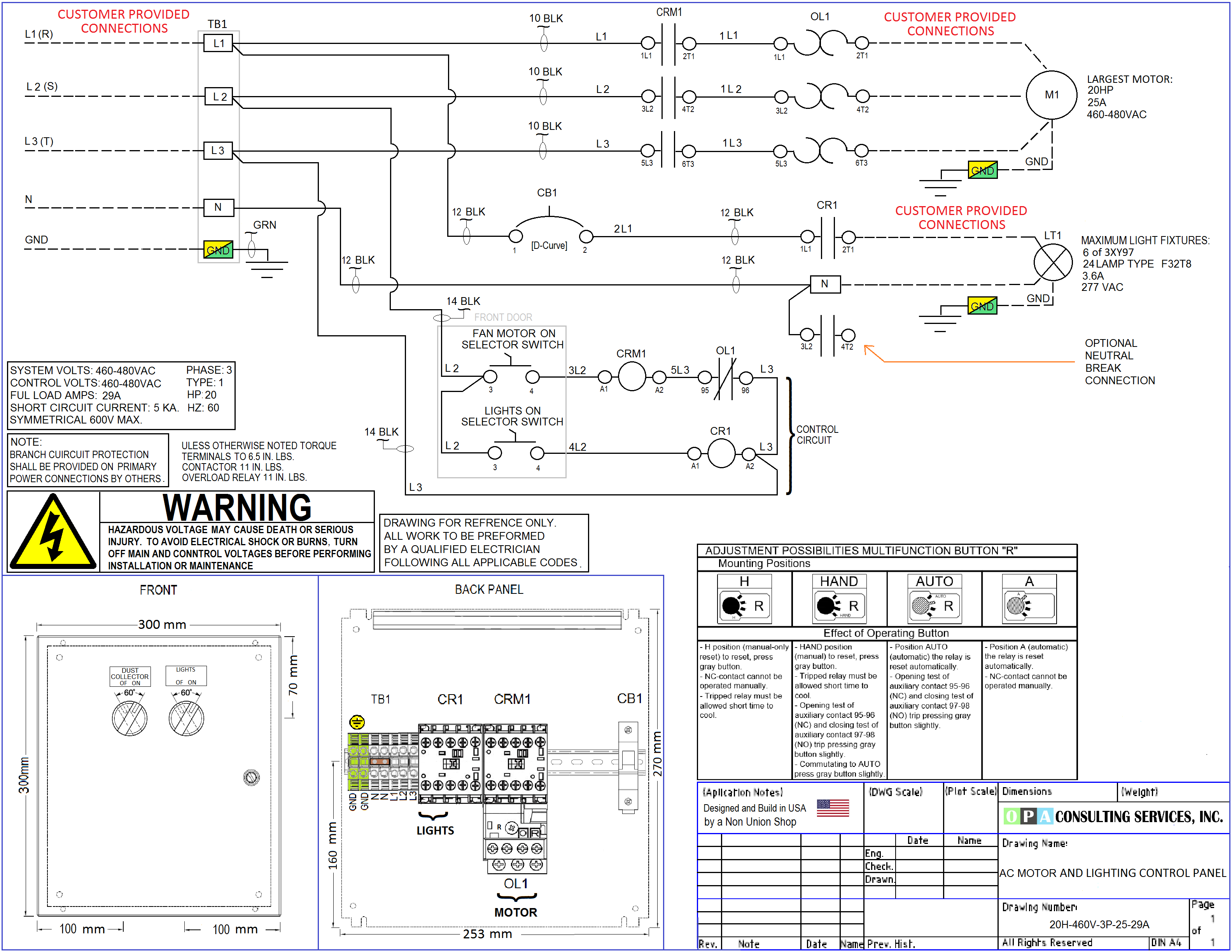 Dust Collector Control Panel