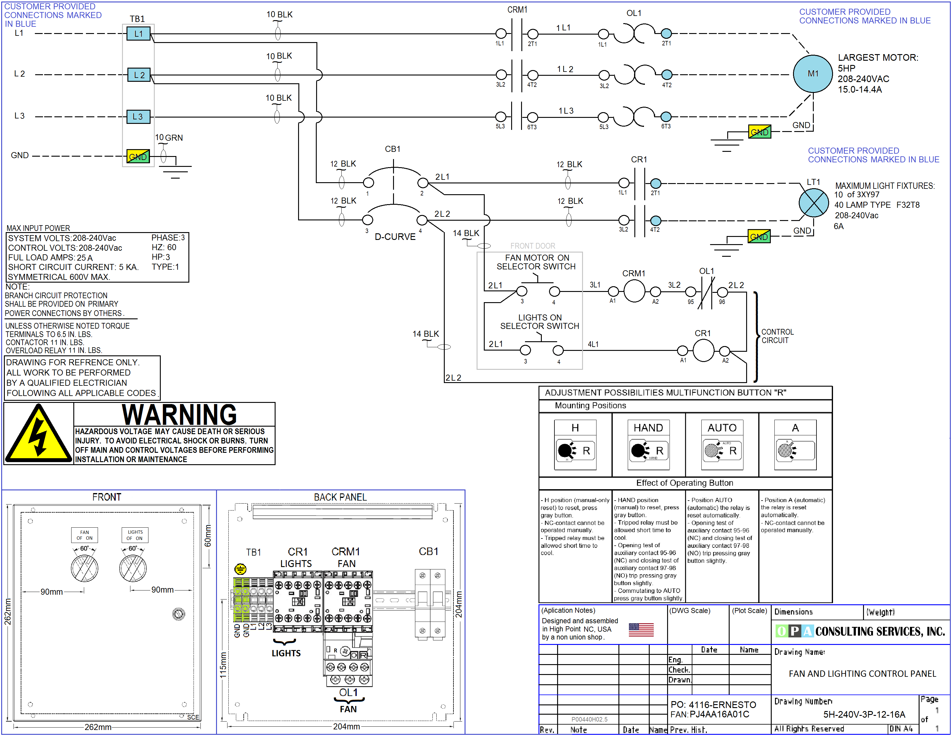 Paint Booth Control Panel Drawing ... Free to Download