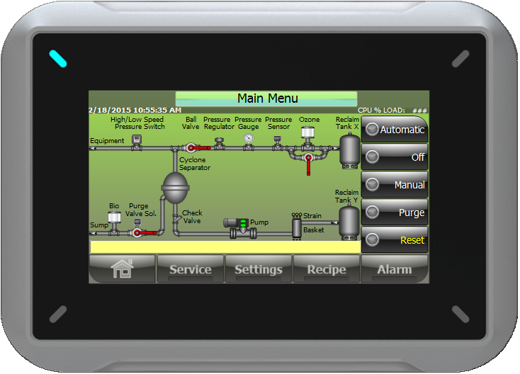 Self Cleaning Multi-Hydrocyclone Control Panel