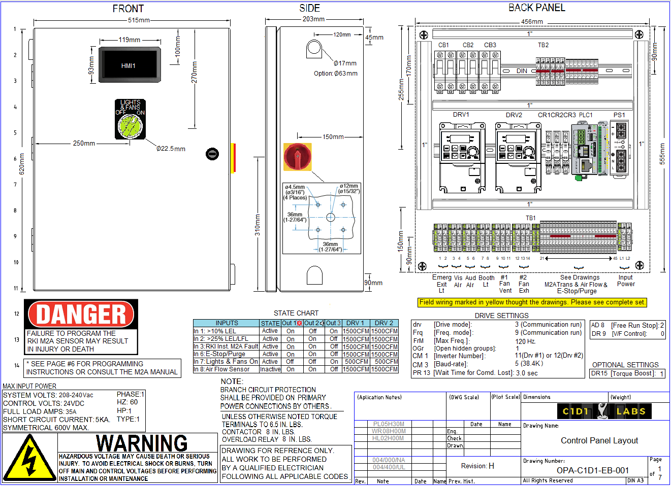 Extraction Booth Controller Drawing ... Free to Download